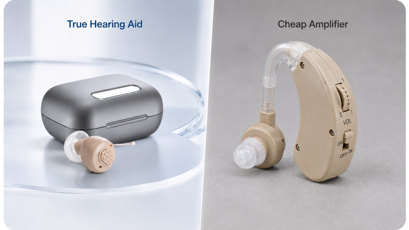 A True Hearing Aid. Not Just A Loud Amplifier.