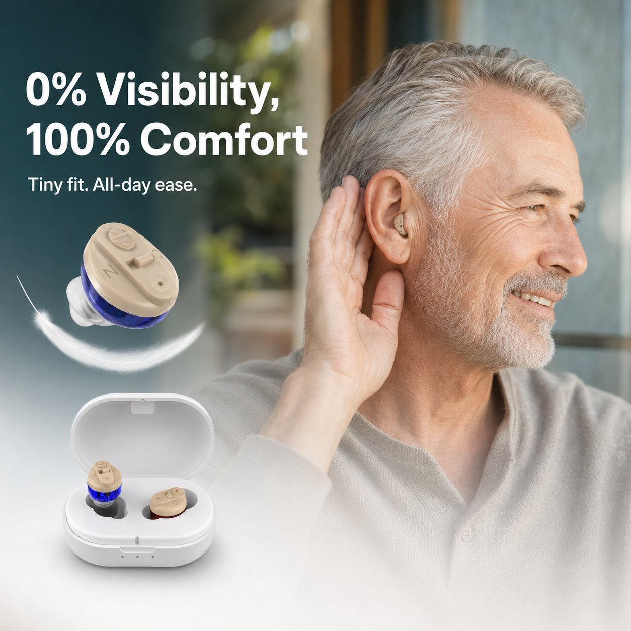 The ClarityPro CIC Rechargeables Hearing Device (Pair)